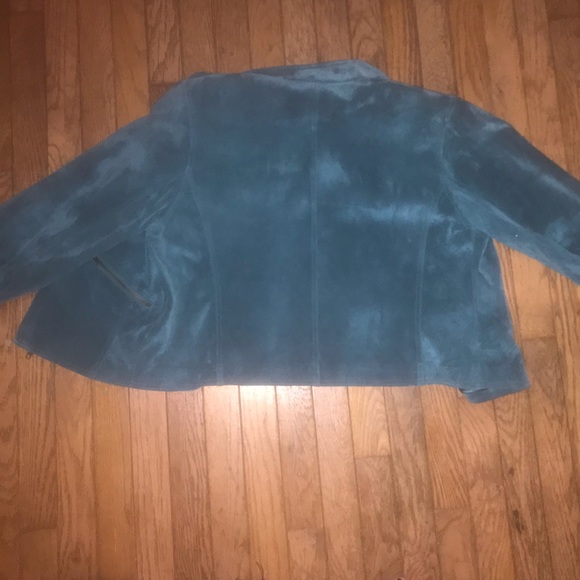 Suede Leather Turquoise Jacket - Picture 3 of 3
